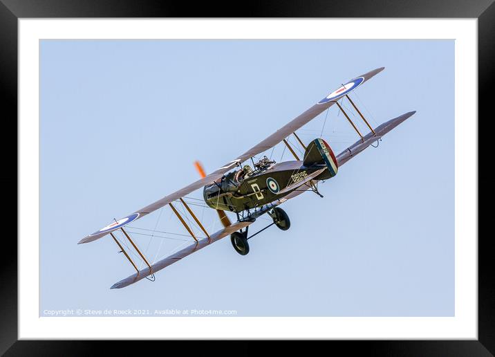 Bristol Fighter Biplane Climb Out Framed Mounted Print by Steve de Roeck