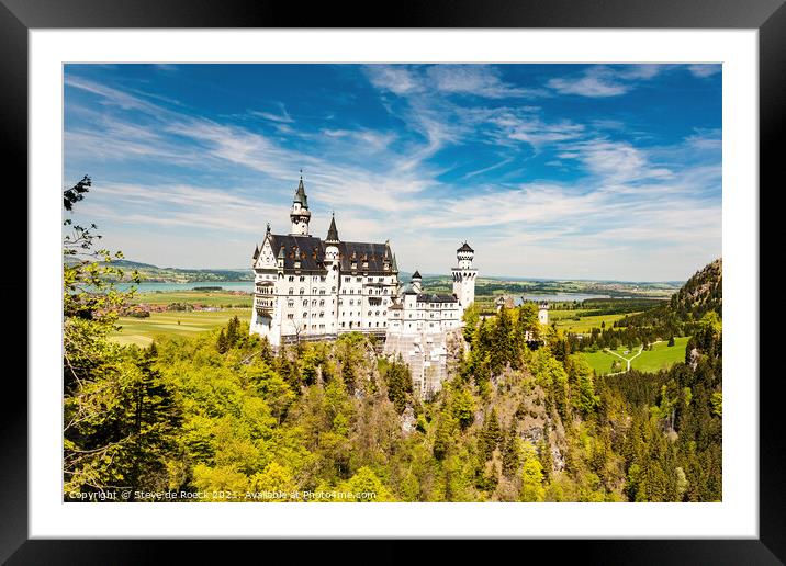Neuschwanstein Castle View Framed Mounted Print by Steve de Roeck