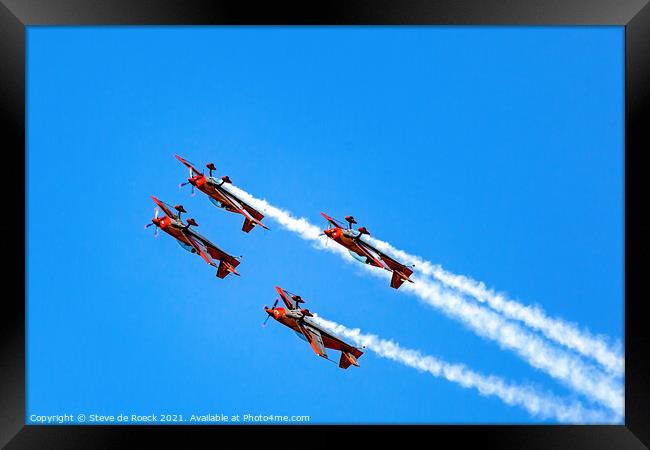 Royal Jordanian Falcons National Aerobatics Team Framed Print by Steve de Roeck
