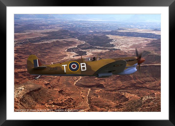 Spitfire LFVc T-B Framed Mounted Print by Steve de Roeck