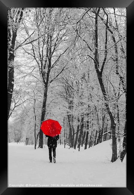 Walking in the snow Framed Print by Pavel Ivanov