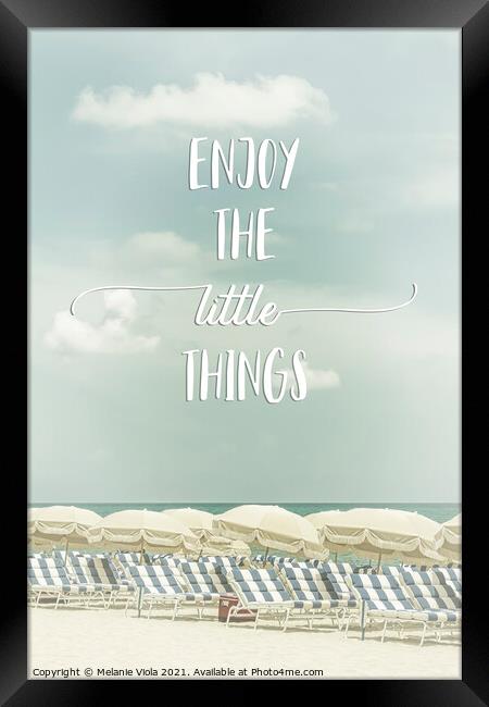 Enjoy the little things | Beachscape Framed Print by Melanie Viola