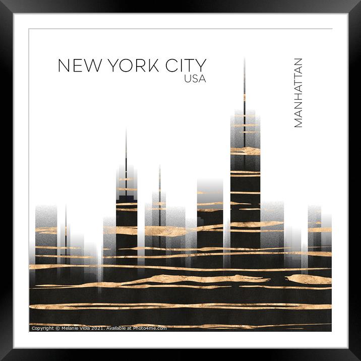 Urban Art NYC Skyline Framed Mounted Print by Melanie Viola