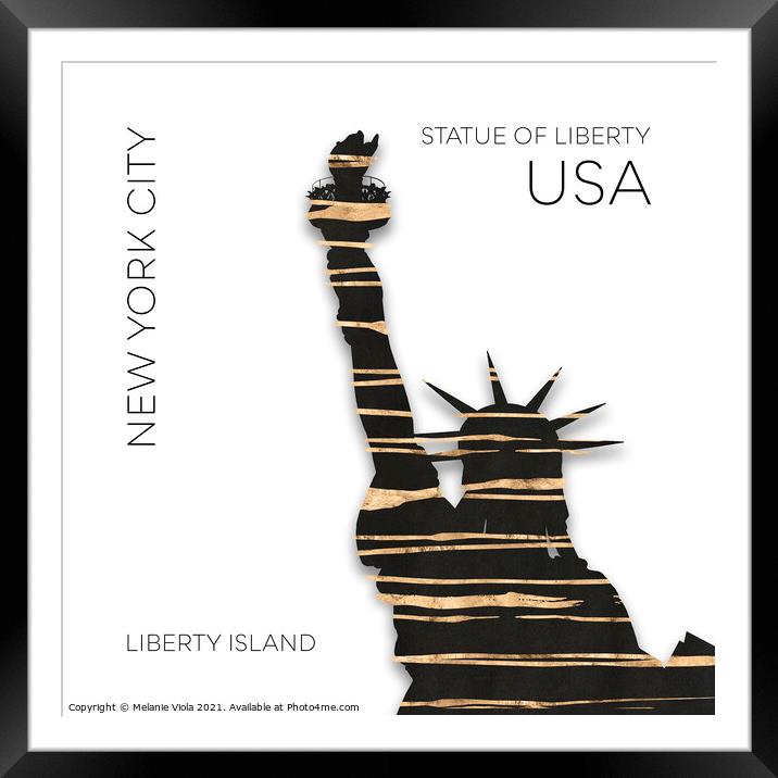 Urban Art NYC Statue of Liberty Framed Mounted Print by Melanie Viola