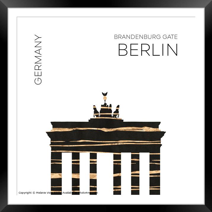 Urban Art BERLIN Brandenburg Gate Framed Mounted Print by Melanie Viola