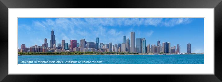 Chicago Skyline | Extreme Panoramic view Framed Mounted Print by Melanie Viola