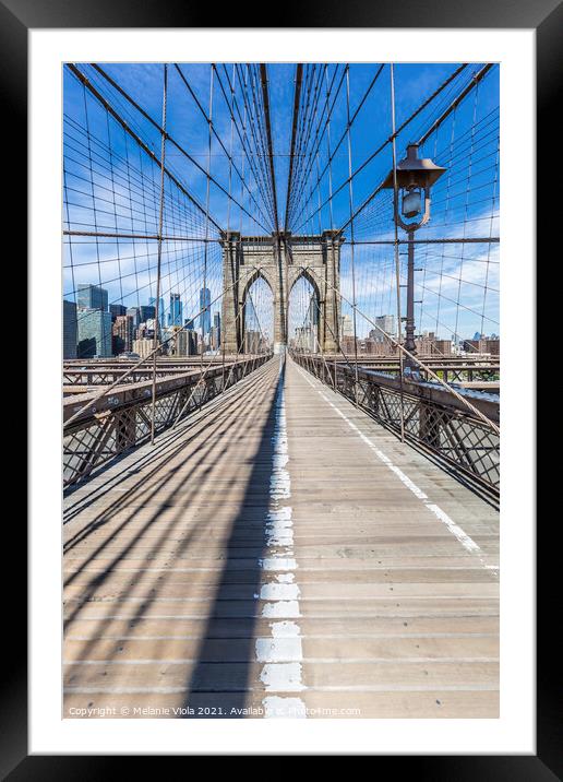 NEW YORK CITY Brooklyn Bridge Framed Mounted Print by Melanie Viola