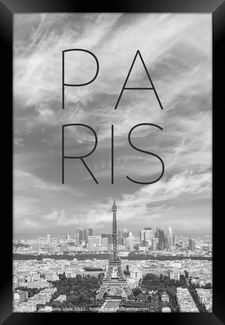 Paris Skyline | Text Framed Print by Melanie Viola
