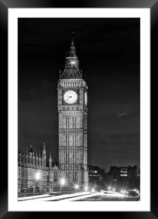 LONDON Elizabeth Tower Framed Mounted Print by Melanie Viola