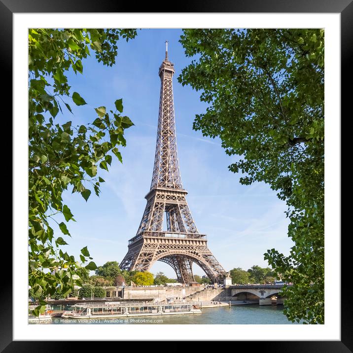 PARIS Eiffel Tower & River Seine  Framed Mounted Print by Melanie Viola