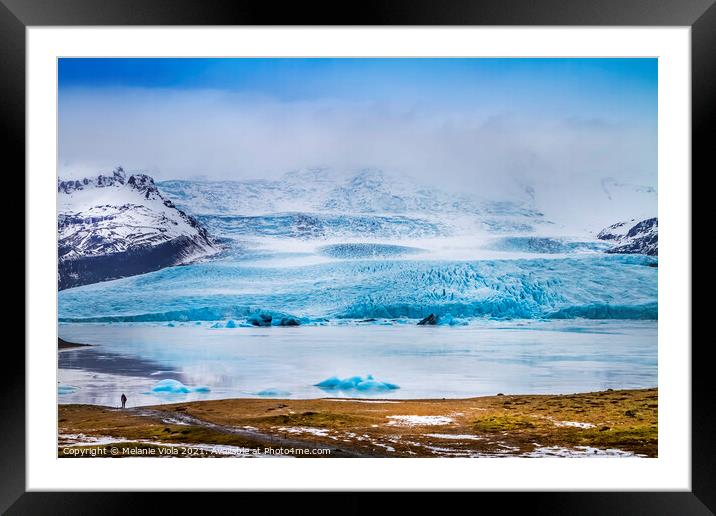 Fjallsarlon Lagoon and Glacier Vatnajokull Framed Mounted Print by Melanie Viola