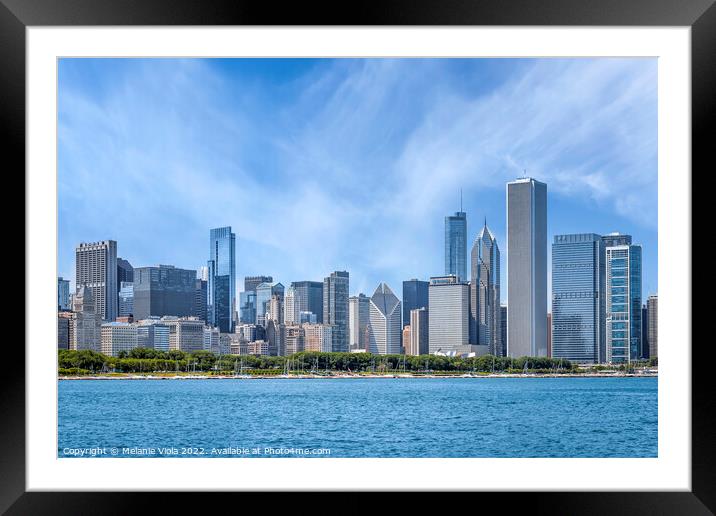 Chicago Skyline  Framed Mounted Print by Melanie Viola