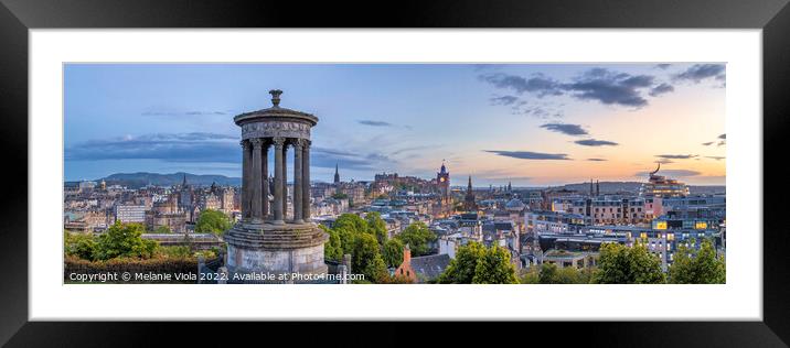 Charming evening atmosphere in Edinburgh Framed Mounted Print by Melanie Viola