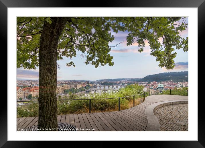 Evening view over Prague from Letna Park Framed Mounted Print by Melanie Viola