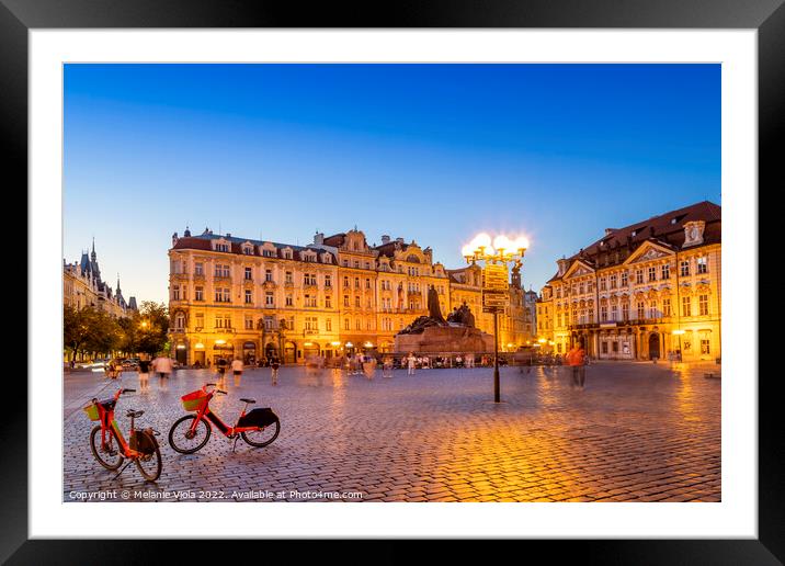 Prague Old Town Square in the evening Framed Mounted Print by Melanie Viola