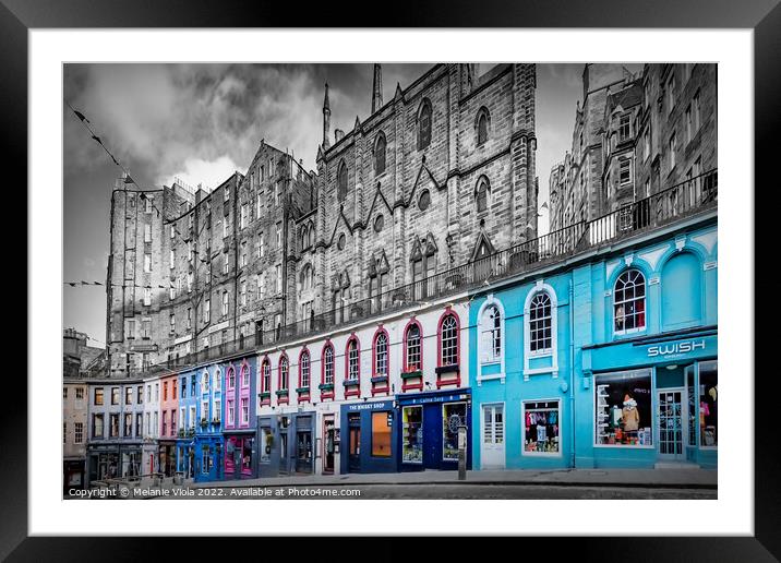 Victoria Street in Edinburgh - Colourkey Framed Mounted Print by Melanie Viola