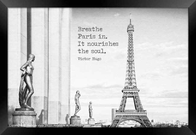Breathe Paris in Framed Print by Melanie Viola