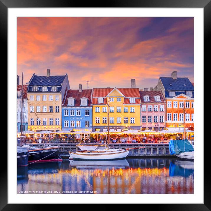 COPENHAGEN Charming Evening Mood at Nyhavn Framed Mounted Print by Melanie Viola