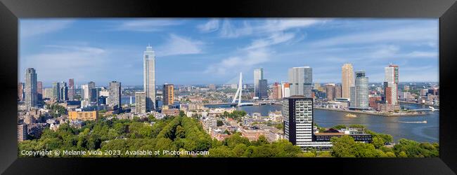 Unique Rotterdam panorama seen from the Euromast Framed Print by Melanie Viola