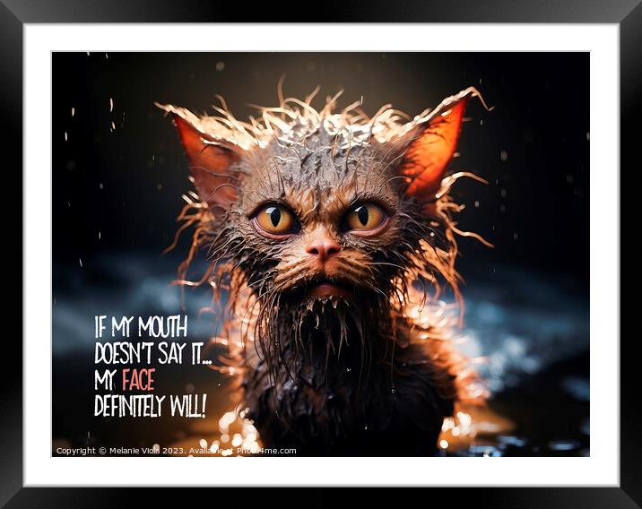 FUNNY CAT Angry Look Framed Mounted Print by Melanie Viola