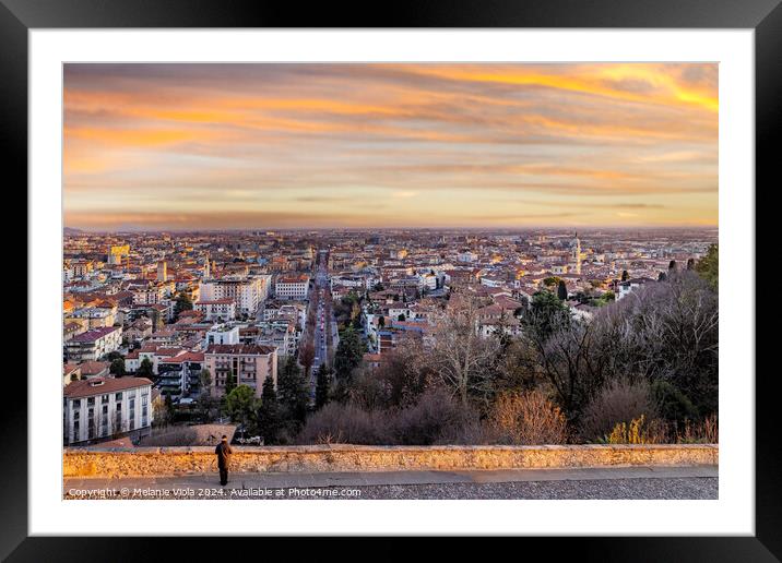 BERGAMO View over Città Bassa at sunset Framed Mounted Print by Melanie Viola