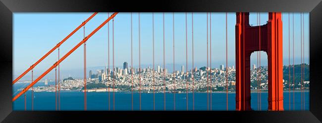 Golden Gate Bridge Panoramic Framed Print by Melanie Viola