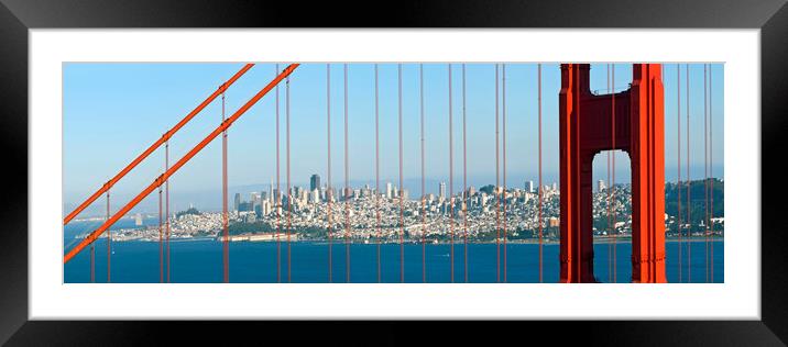 Golden Gate Bridge Panoramic Framed Mounted Print by Melanie Viola