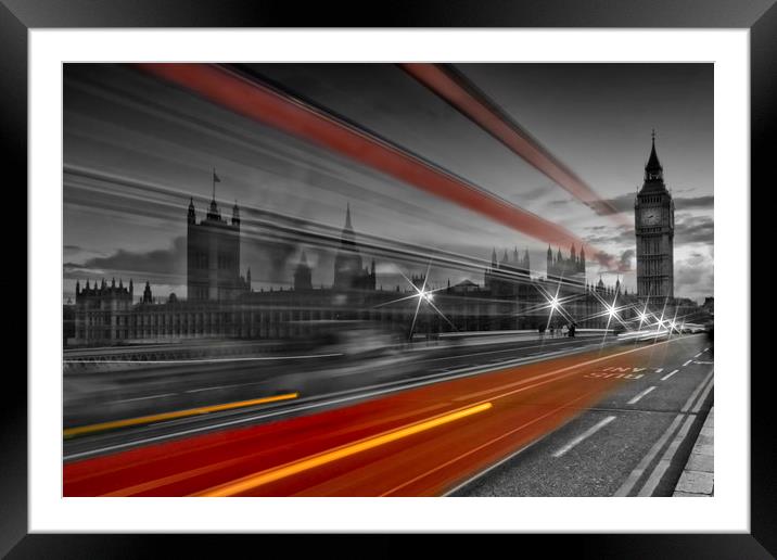 LONDON Red Bus Framed Mounted Print by Melanie Viola