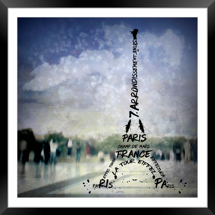 Digital-Art PARIS Eiffel Tower No.1 Framed Mounted Print by Melanie Viola