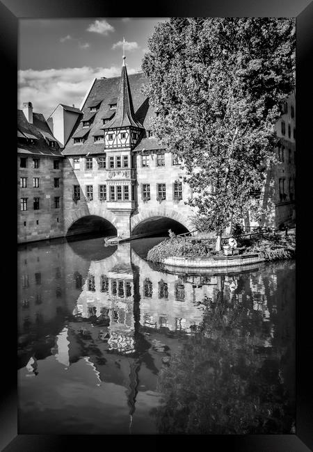 NUREMBERG Hospital of the Holy Spirit & River Framed Print by Melanie Viola