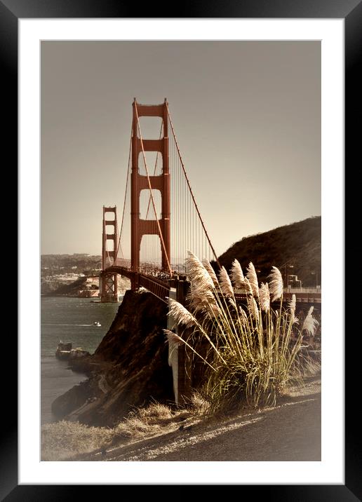 Urban Golden Gate Bridge Framed Mounted Print by Melanie Viola