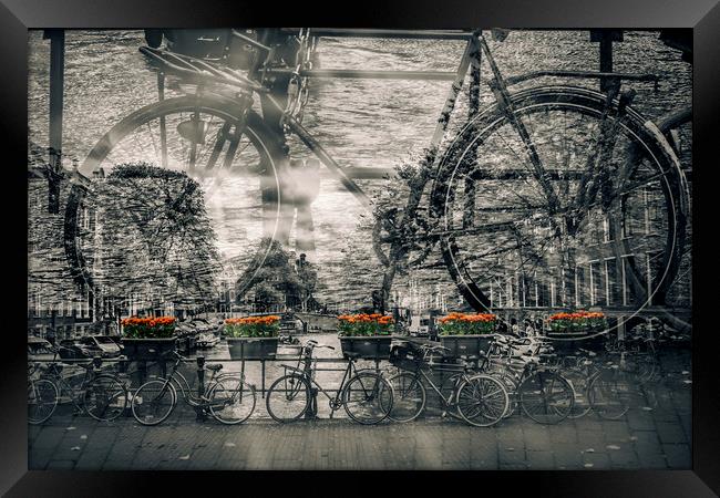AMSTERDAM Bicycle Nostalgia Framed Print by Melanie Viola