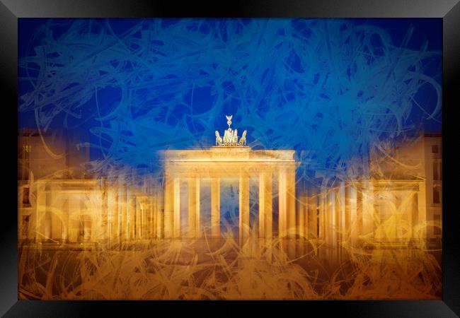 Modern Art BERLIN Brandenburg Gate Framed Print by Melanie Viola