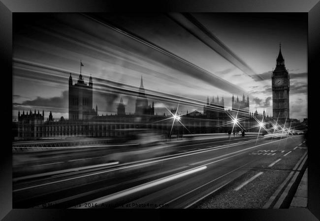 LONDON Westminster Bridge Traffic Framed Print by Melanie Viola