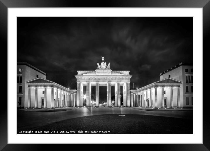 BERLIN Brandenburg Gate | Monochrome Framed Mounted Print by Melanie Viola