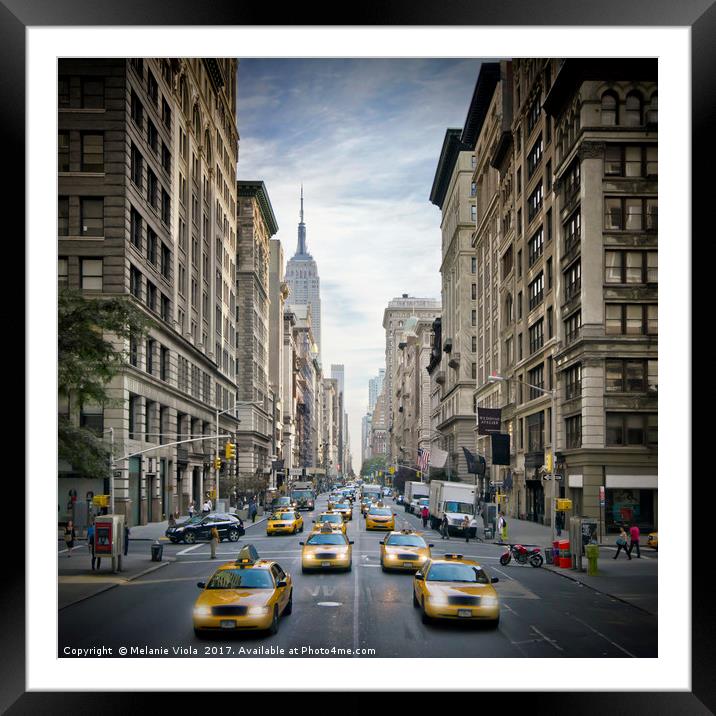 NEW YORK CITY 5th Avenue Street Scene Framed Mounted Print by Melanie Viola