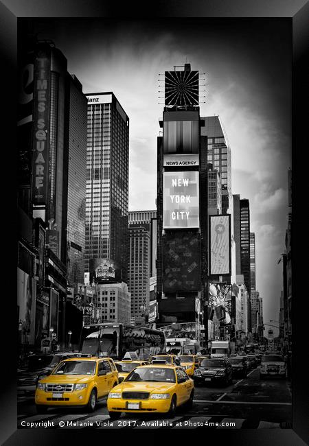 NEW YORK CITY Times Square | colorkey Framed Print by Melanie Viola