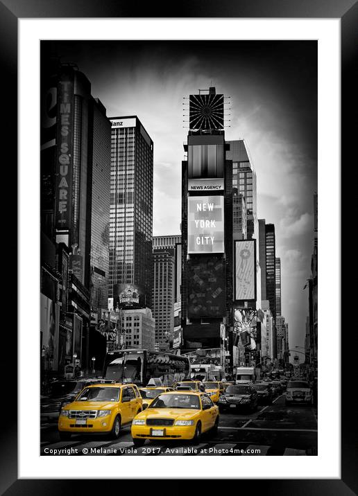 NEW YORK CITY Times Square | colorkey Framed Mounted Print by Melanie Viola
