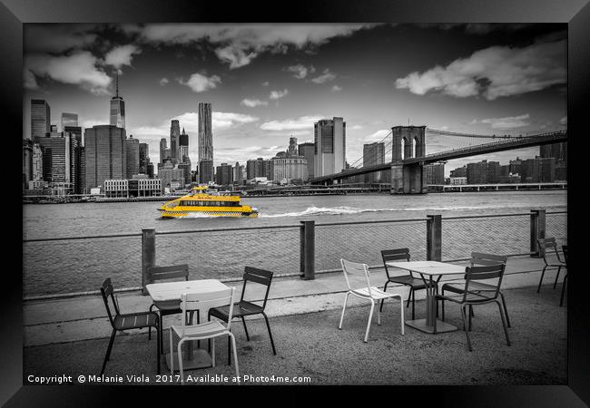 NEW YORK CITY Walking along the River Bank Framed Print by Melanie Viola