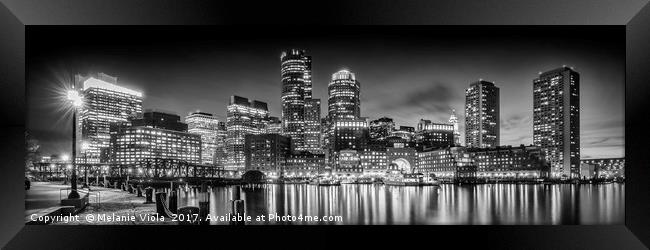 BOSTON Fan Pier Park & Skyline in the evening  Framed Print by Melanie Viola