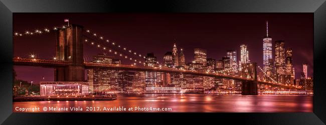 BROOKLYN BRIDGE Evening Impressions | Panoramic  Framed Print by Melanie Viola