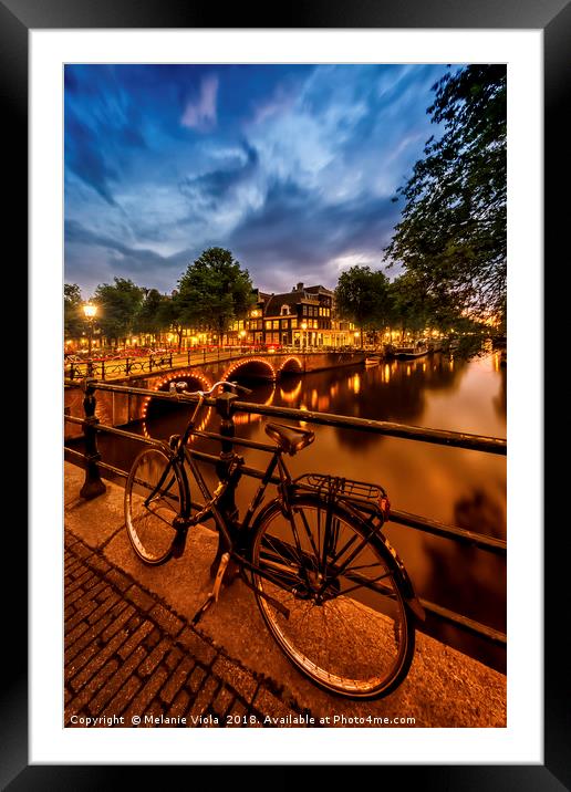 AMSTERDAM Evening impression from Brouwersgracht  Framed Mounted Print by Melanie Viola