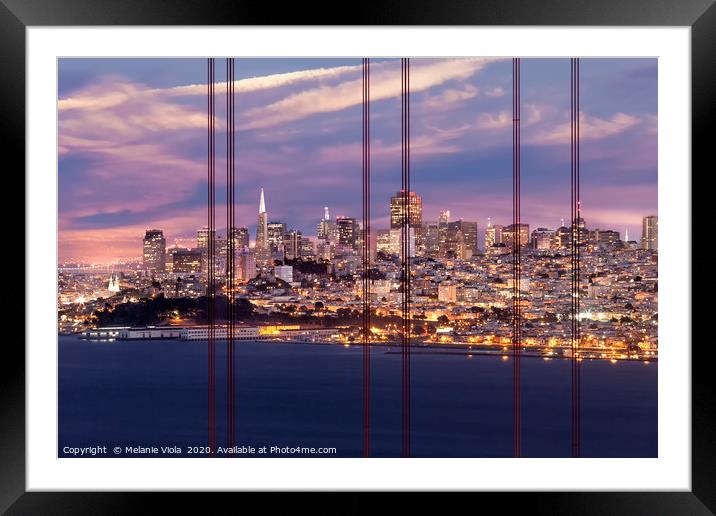 SAN FRANCISCO Evening Skyline  Framed Mounted Print by Melanie Viola