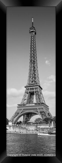 PARIS Eiffel Tower & River Seine Panorama | Monoch Framed Print by Melanie Viola