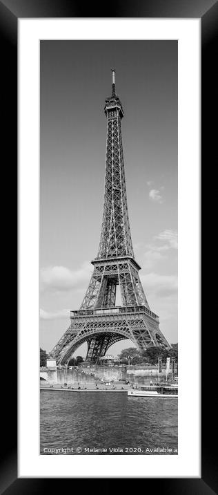 PARIS Eiffel Tower & River Seine Panorama | Monoch Framed Mounted Print by Melanie Viola