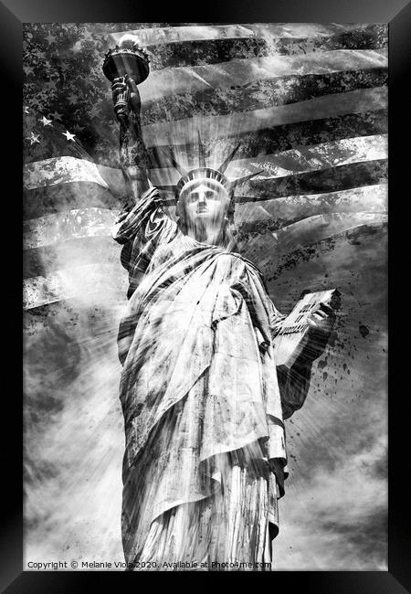 Monochrome Art STATUE OF LIBERTY Framed Print by Melanie Viola