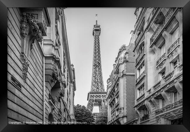 Parisian Flair | monochrome Framed Print by Melanie Viola