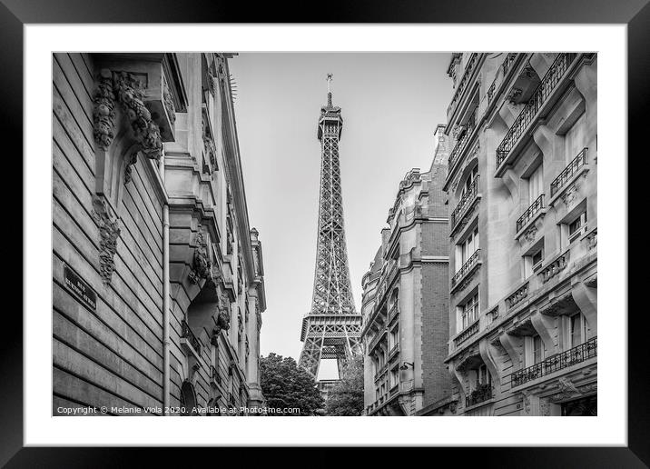 Parisian Flair | monochrome Framed Mounted Print by Melanie Viola