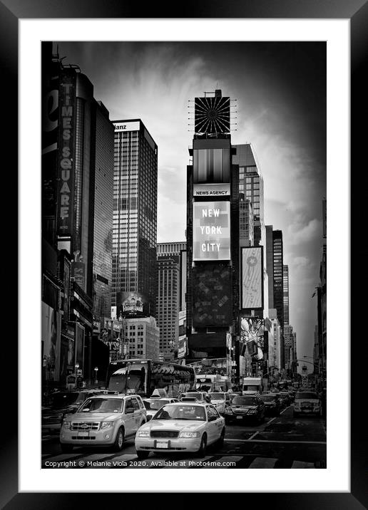 NEW YORK CITY Times Square | Monochrome Framed Mounted Print by Melanie Viola
