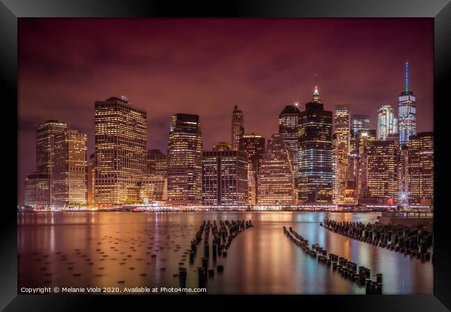 NEW YORK CITY Nightly Impressions  Framed Print by Melanie Viola